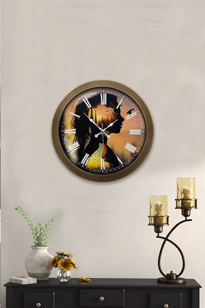 Kasva Concept 36 cm Tumbled Metal Nature Wall Clock