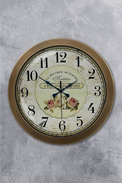 Kasva Concept Gift 36 cm Antique Metal Light Wall Clock