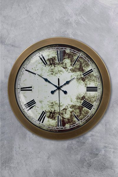 Kasva Concept Gift 36 cm Antique Metal Antique Roman Wall Clock