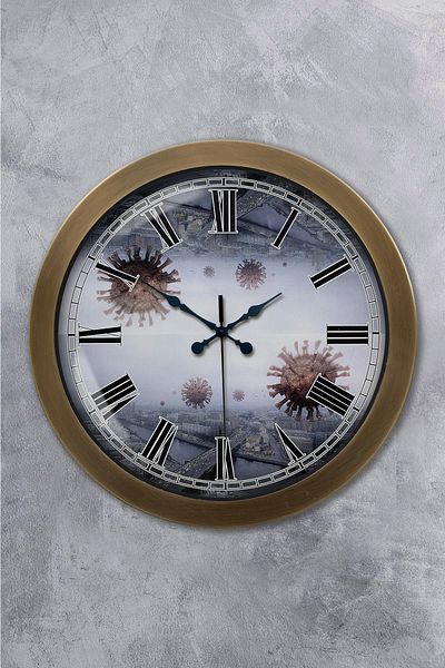 Kasva Concept 36 cm Tumbled Metal New World Wall Clock