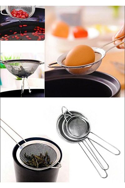 Enfa Stainless Steel 3 Piece Strainer Set