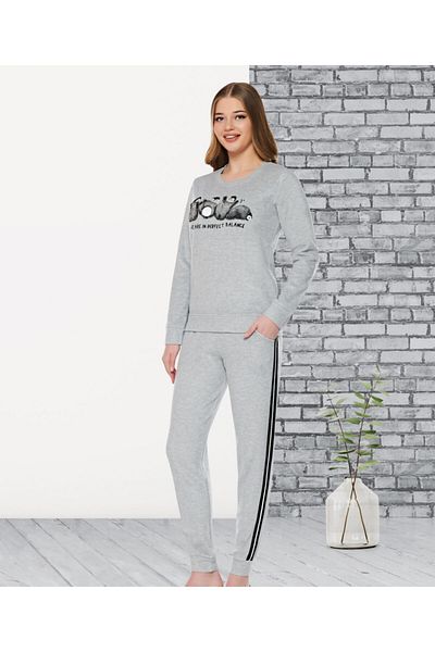 Cotpark Set de pijamale sport pentru femei de iarnă gri