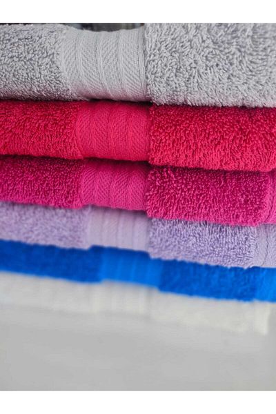 Nevateks Tekstil طقم مناشف للضيوف والأطفال مقاس 50 × 90 سم مكون من 6 قطع - حوض استحمام للمطبخ والوجه