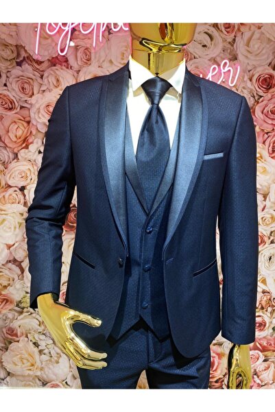 Bİ DÜNYA DAMATLIK Erkek Koyu Mavi Takım Elbise