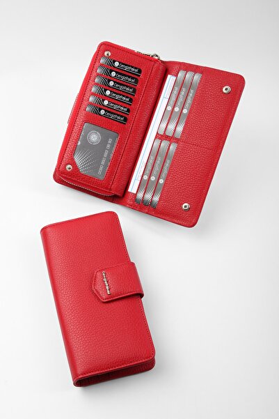 CENGİZ PAKEL Hakiki Deri Kırmızı Cüzdan