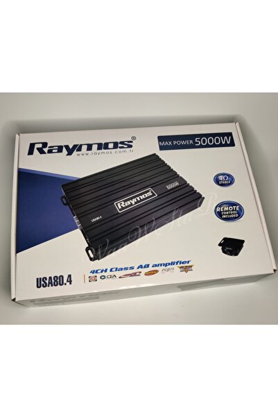 RAYMOS Usa 80.4 5000 Watt 4 Kanal Bass Kontrollü Oto Amfi