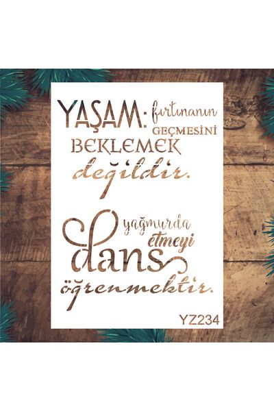 STENCİLTASARIM Stencil Design Yz234 Life - Decorative Wall, Item, Tile, Fabric Painting Templates 21x30 Cm