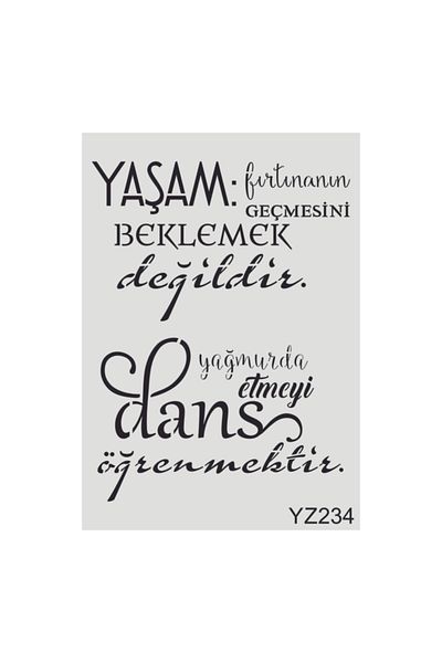 STENCİLTASARIM Stencil Design Yz234 Life - Decorative Wall, Item, Tile, Fabric Painting Templates 21x30 Cm
