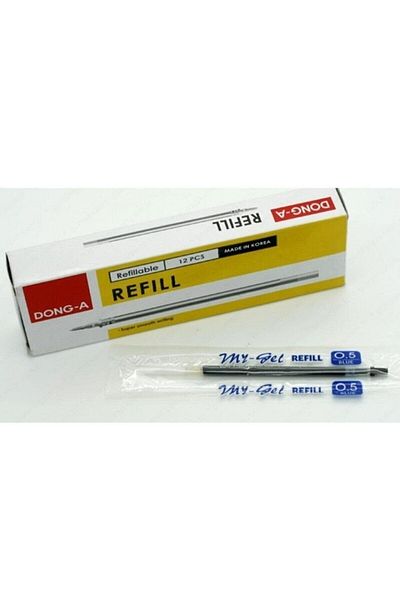 Dong-A My-gel Refill 0.5 Needle Tip Pen Refill 1 Box (12 PCS) – Blue