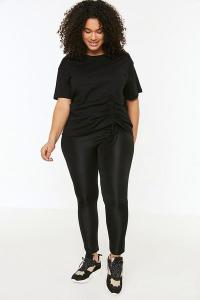 Trendyol Curve Plus Size Leggings - Black - High Waist