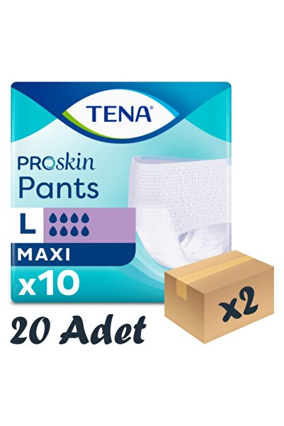 TENA Proskin Pants Maxi Emici Külot Büyük Boy l  8 Damla 10'lu 2 Paket 20 Adet