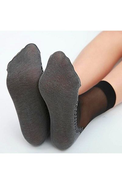 Meguca Socks Дамски черни чорапи от тюл 5 чифта