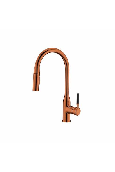 Newarc Glossy Copper Step Spiral Sink Faucet
