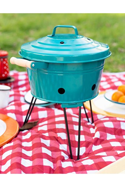 The Company Galvaniz Yuvarlak Mangal -mavi