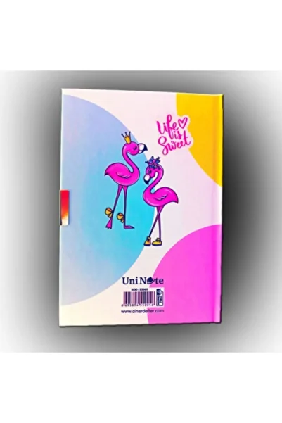 ÇINAR DEFTER Çınar Uni Note Locked Diary & Diary Notebook Flamingo Life Is Sweet