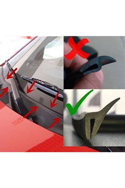 Güçlas Ön Cam Dış Panel Bantlı Mühür Fitili - Araç Kaput Su Engelleyici Fitil Bantlı