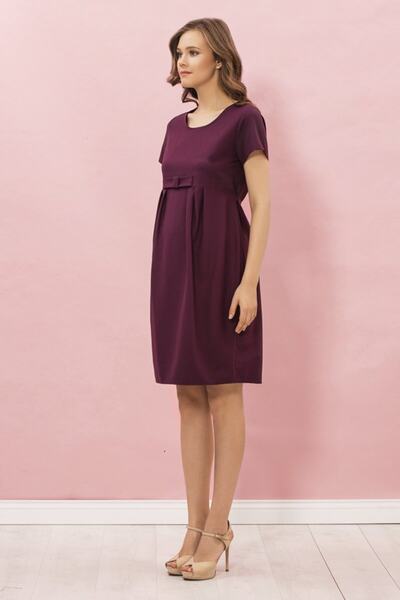 Genel Markalar Fiyonklu Kısa Hamile Elbise