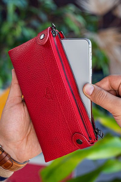 Garbalia Unisex Red Portfolio Wallet