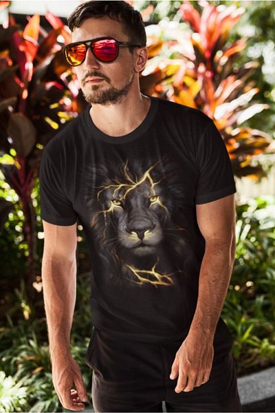 Machetta Μπλουζάκι Unisex Lightning Lion με στάμπα