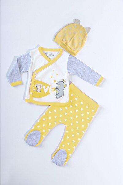 Cocoshka طقم طفلة الحب الأصفر