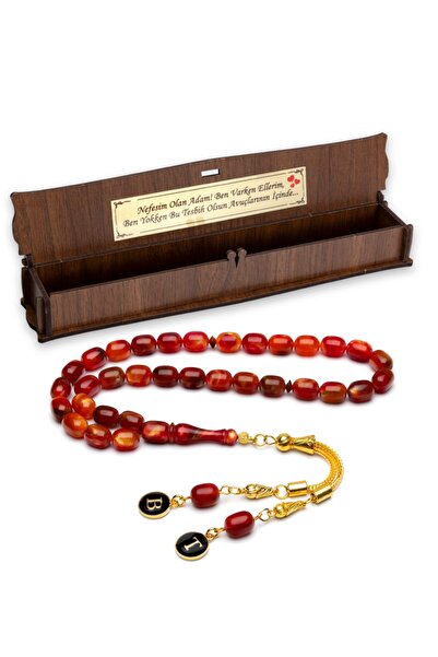 OTTOTESBİH Mărgele de rugăciune din chihlimbar cu ciucuri cu litere