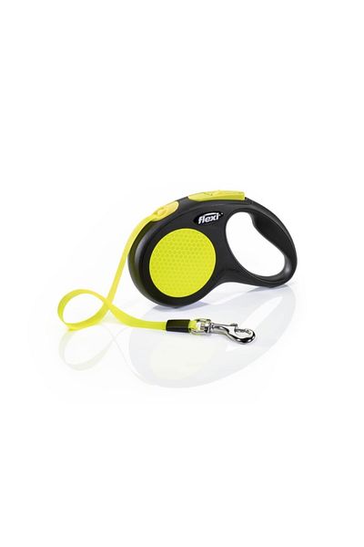 Flexi Neon Reflective Strip Automatic Walking Collar (s) 5m Yellow