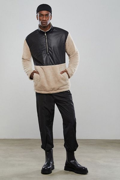 Dear Deer Black Parachute Fabric Trousers