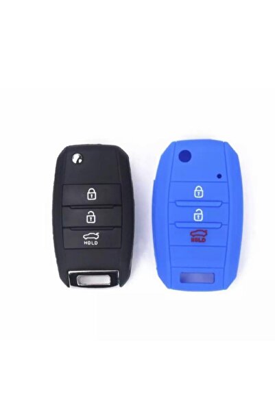 ŞENYILDIZ AKSESUAR حافظة حماية لمفتاح السيليكون من سيارة كيا ريو سييد سيراتو سبورتاج باللون الأزرق