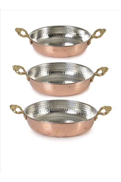 Genel Markalar Batcaz- 3'lü Set Bakır Sahan Omlet,kuymak ,yumurta Tavası (14C...