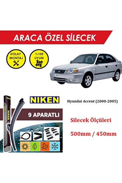 MeyZone Hyundai Accent Ön Cam Silecek Takımı (2000-2005)