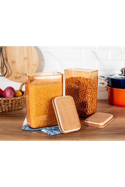 Madame Coco Diviera 2000ml 2-Piece Storage Set with Wooden Lid