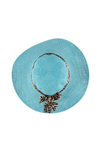 Kardelen Butik Denizli Panama Women's Beach Hat (Mercerized) (Turquoise Blue))