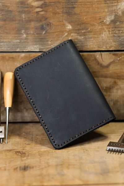 New Coast Leather 1900's Unisex Μαύρο Γνήσιο Δερμάτινο Χειροποίητο Πορτοφόλι Διαβατηρίου