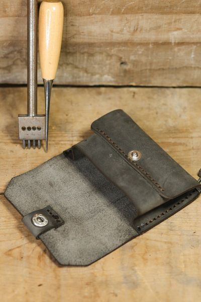 New Coast Leather 1900's Unisex Καπνιστό Γνήσιο Δέρμα Χειροποίητη Δερμάτινη θήκη για κάρτες