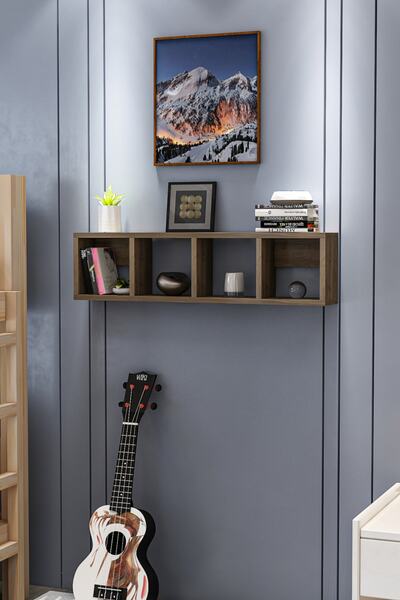 Givayo Mobilya Moe Duvar Rafı Ceviz