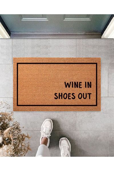İki Sade Door Mat Hand Painted