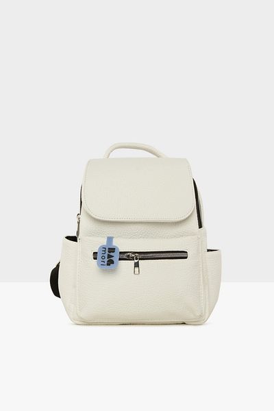 Bagmori White Women's Mini Back with Seating Pocket - Cover M 000006573