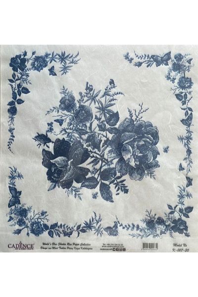 Cadence Blue Shades of the Earth Brass Decopage - K007 Floral Patterned 30*30