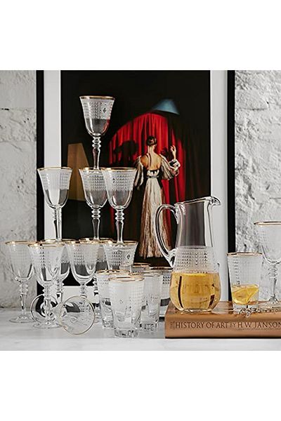Karaca Brand: Batik 25 Piece Glasses Set Gold Category: Dinnerware Sets