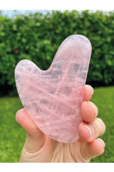 alpi taş Doğal Taş Pembe Kuvars Kalp Gua Sha Yüz Masaj Aleti