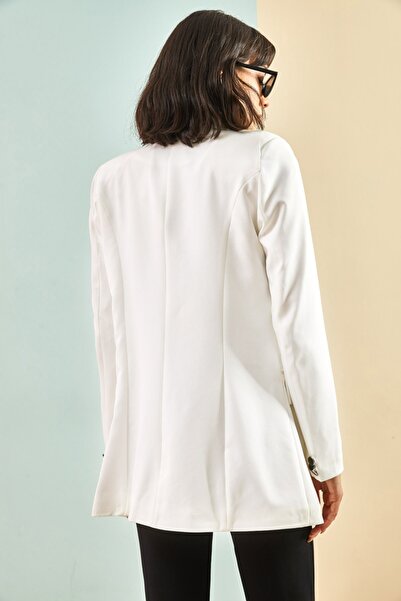 Bianco Lucci Women's Circle Buttoned Atlas Jacket