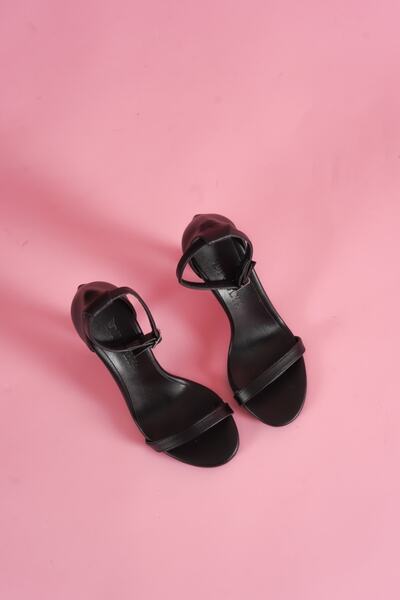 DİVOLYA Lambo Black Thin Heeled Casual Shoes