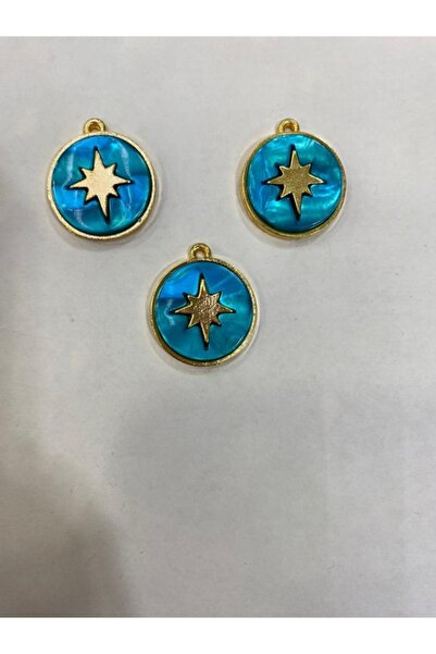 LİVZA BİJUTERİ A.mavi Renk Sedefli Pleksi Yıldız Model Bileklik,kolye,küpe Uc...