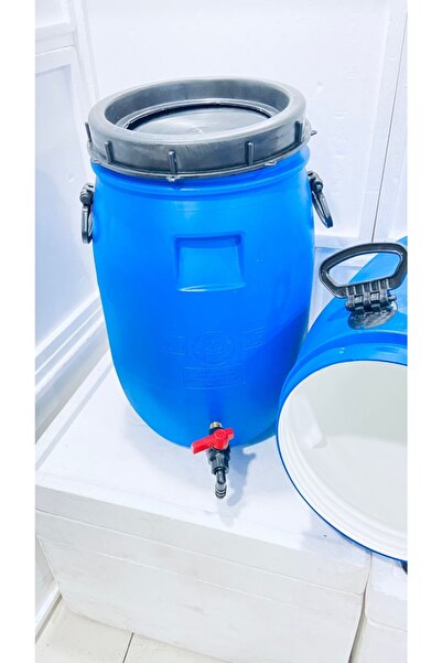yağmur plastik 100 Litre Varil Bidon Musluklu Içi Beyaz Kaplamalı (GENİŞ BÜYÜ...