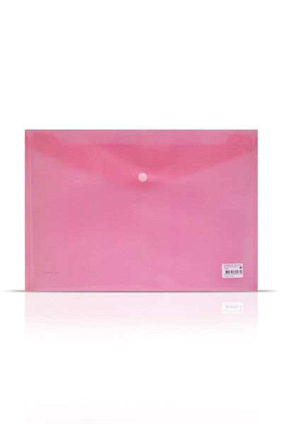 Four Office A4 Snap File Transparent Pink