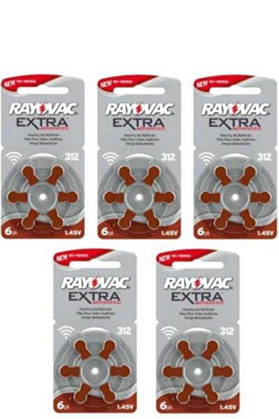 Rayovac Extra 312 Numara Kulaklık Pili Işitme Cihazı Pili Kulaklık Pili 5 Paket 30 Adet Pil