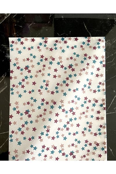 Hayal.kirtasiyesi 50X70 cm 10 Pcs Colorful Star Printed Plush Paper Gift Package for Valentine's Day