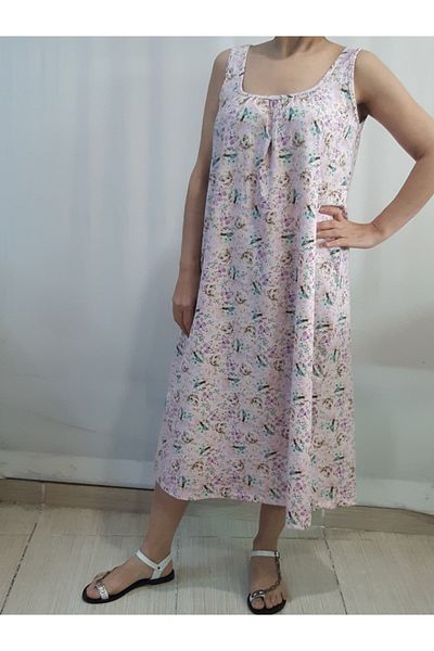 Mertcan Butik Φόρεμα με βαμβακερό λουράκι με συσπειρωμένο μπροστινό και πίσω μέρος