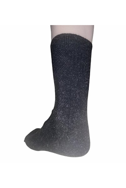 marufshop 6 Adet Erkek Büyük Numara Ayağı Sıkmayan Özel Lastikli Lambswool ( Koyun Yünü ) Termal Çorap