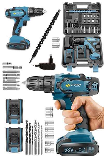 Sturdy Japon Technology 58v8ah R-seri Darbeli Metal Şanzuman Şarjlı Çift Akül...